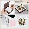 Wooden DIY Flower Cat Diamond Painting Kit Note Box with 160 Papers for Office