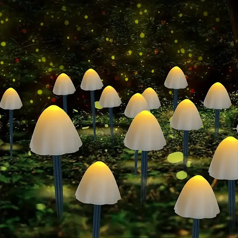 10pcs/Set Of Mini Solar Mushroom Lights