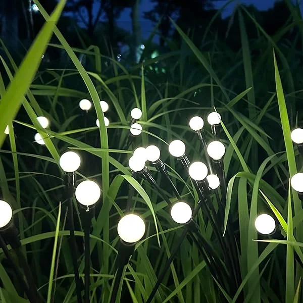 Solar Garden Firefly Lights Outdoor: 4pack Solar Swaying Vibrant Starburst Plant Light(Multi Color) Multicolor 4 Pack