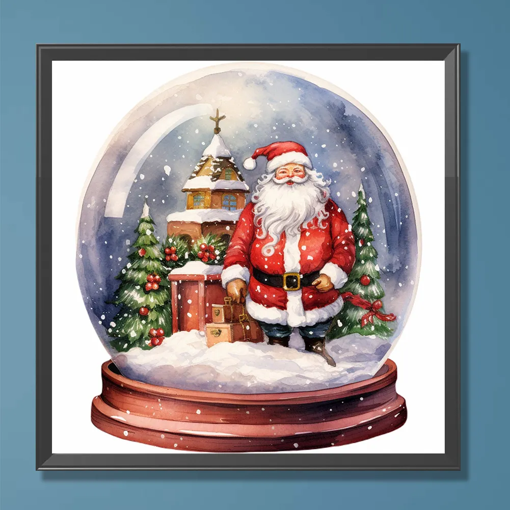 Diamond Painting - Full Round Drill - Santa Claus Crystal Ball(Canvas|30*30cm)