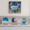 (25x25cm)DIY Whale Framed Handmade Pearl Painting Art Craft Kit Living Home Decor