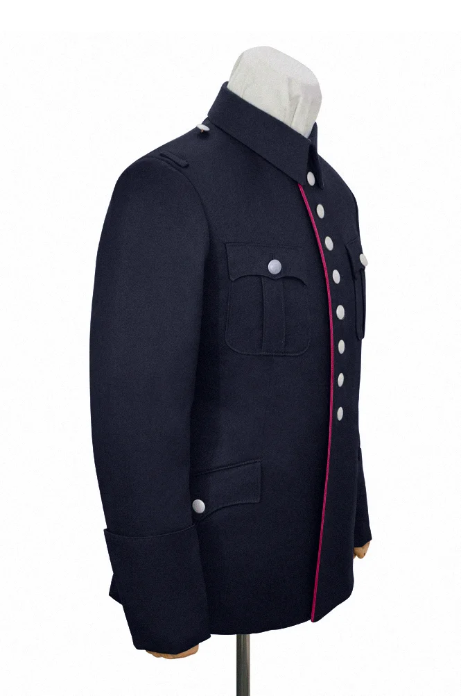   German Fire Police Navy Blue Wool Service Waffenrock Tunic With Pipe II German-Uniform