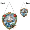 (US Only)Sailboat On The Sea 2D Flat DIY Diamond Painting Set Diamond Art Pendant
