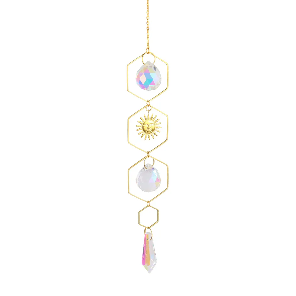 Crystal Wind Chime Ball Star Pendant Hanging Garden Home Xmas Party Decor