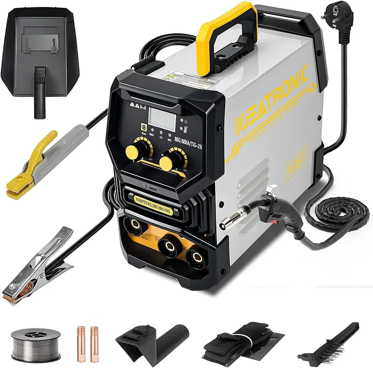 KEATRONIC 3 en1 Mig/tig/mma Soldadora sin gas Inversor Portatil IGBT 50hz/60hz 110v/220v 250a，Soldadora Inversor Microalambre，soldadura E6013，Maquina de Soldar，Mini Soldadoras Maquina