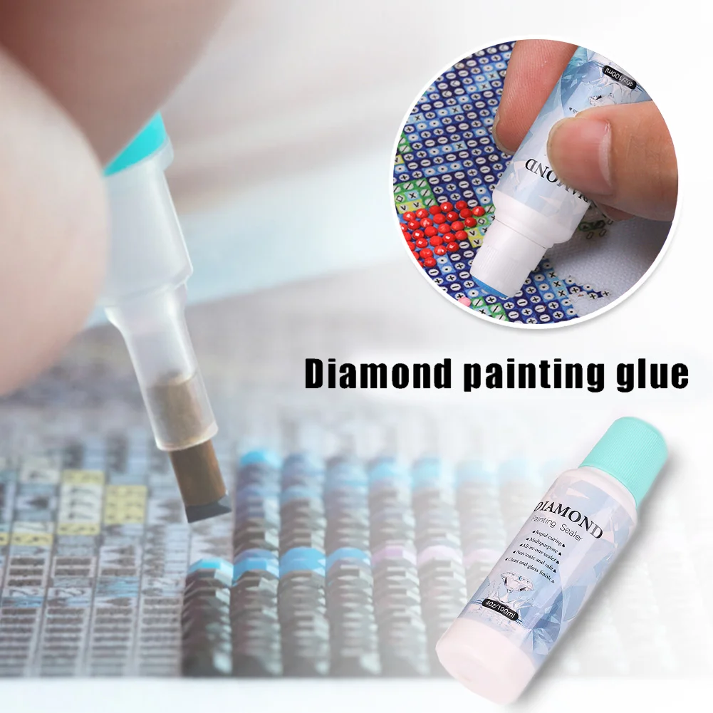 100ML Diamond Painting Glue Sealer-Permanent Hold Your Diamond Paintings（Can‘t be applied, only pressed）