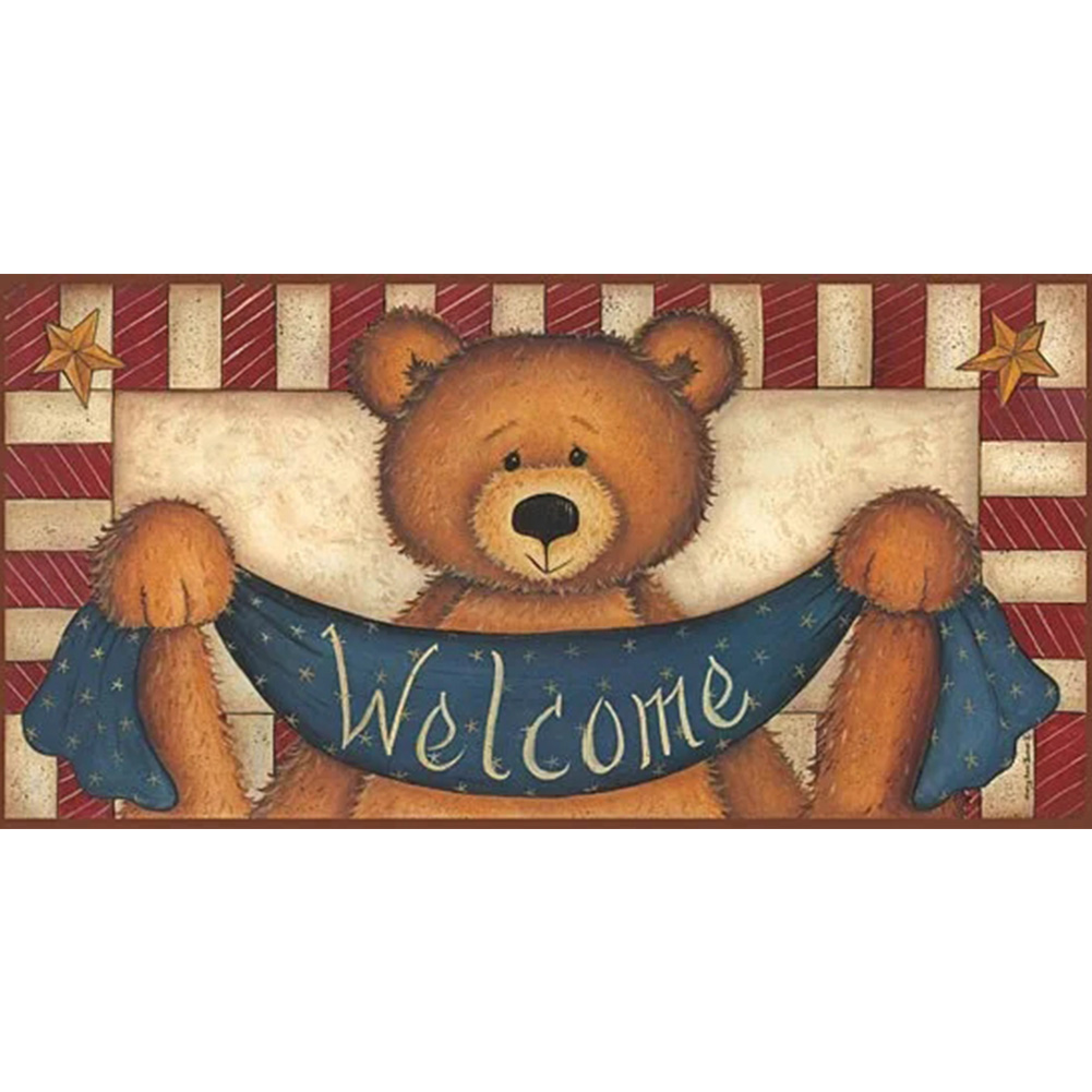 

Welcome Bear - Round Drill Diamond Painting - 50*25CM, 501 Original