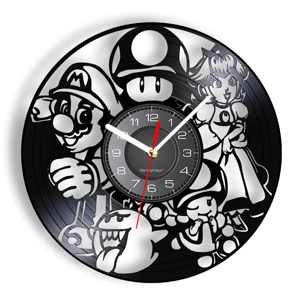 

Mushroom Brother Video Game Retro - Vinyl Record Wall Clock - Without LED, 501 Original