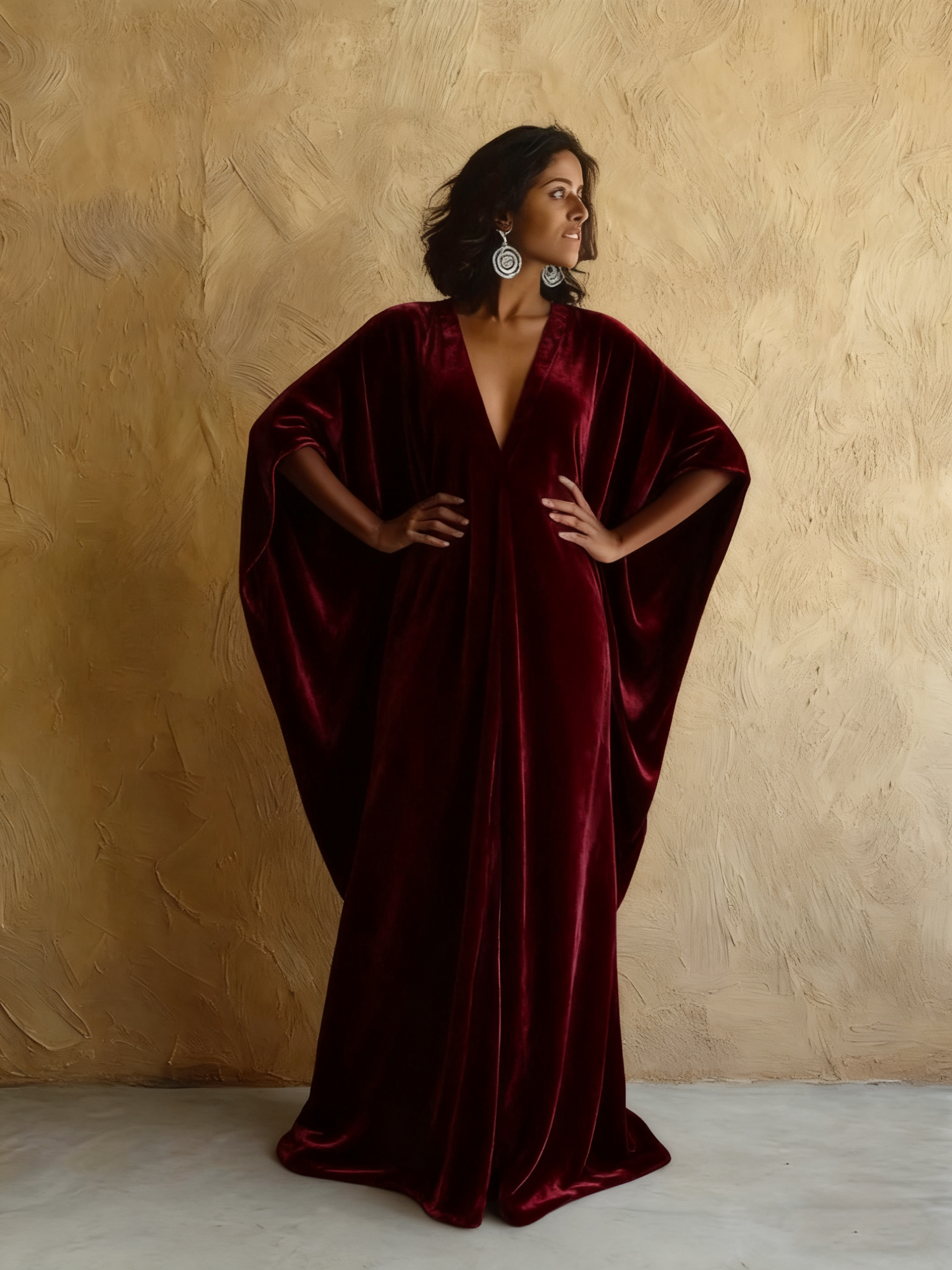 Women's Fleece Lounge Vintage Long Dress Robe