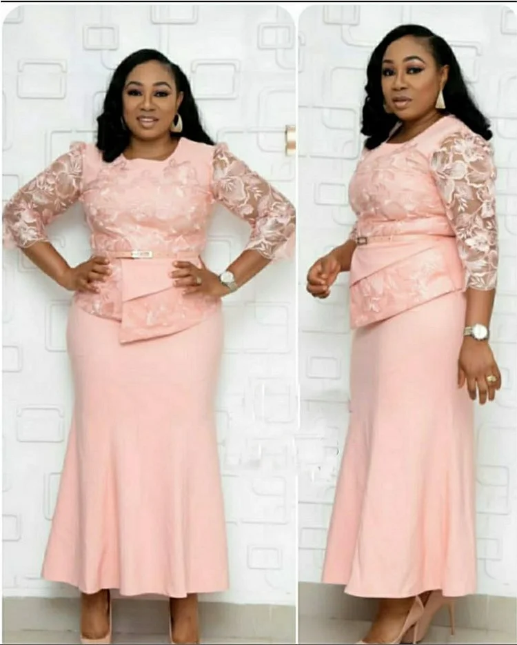 2022 Autumn Fashion African Women O-neck Polyester Plus Size Long Dress African Clothing African Dresses for Women XL-5XL QueenFunky
