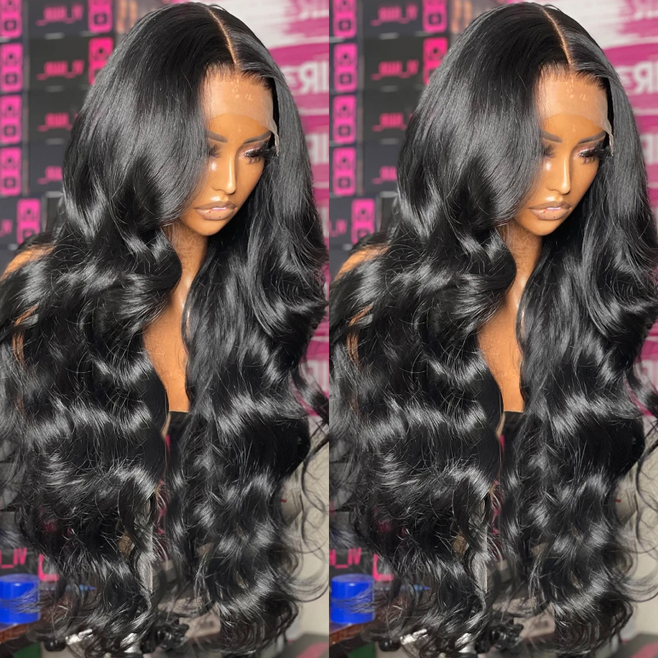 13X4 13X6 Transparent Lace Frontal Wigs Natural Wave 200% Density Pre Plucked Vrigin Human Hair Wigs
