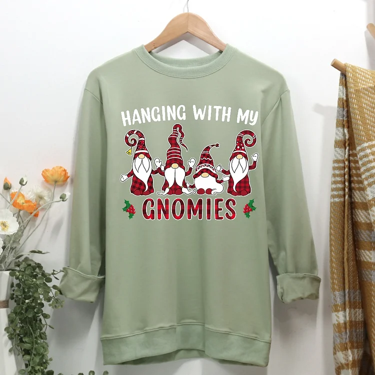 Hanging With My Gnomies Women Casual Sweatshirt-Annaletters