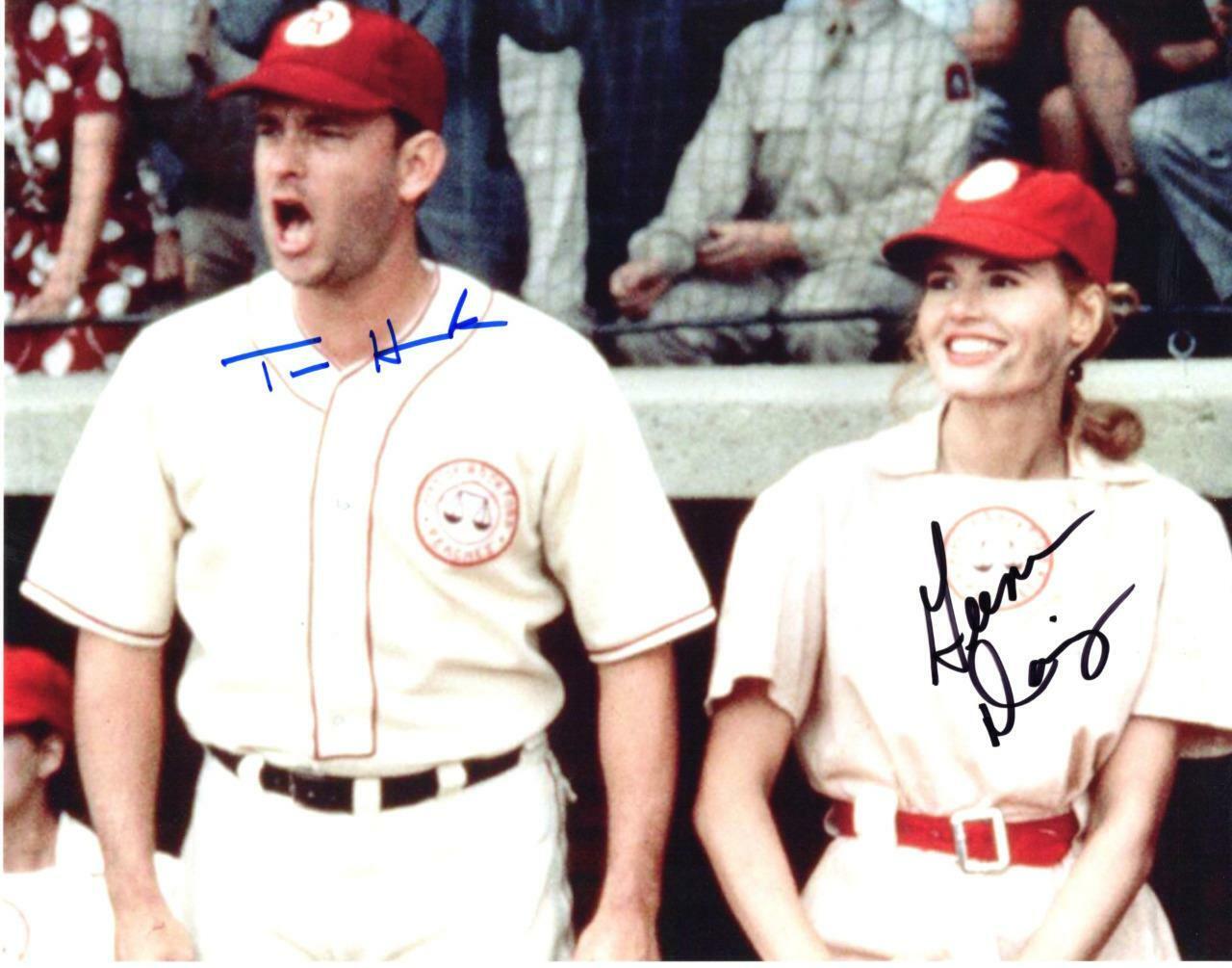 Tom Hanks Geena Davis signed 11x14 Photo Poster painting autographed Picture Pic and COA