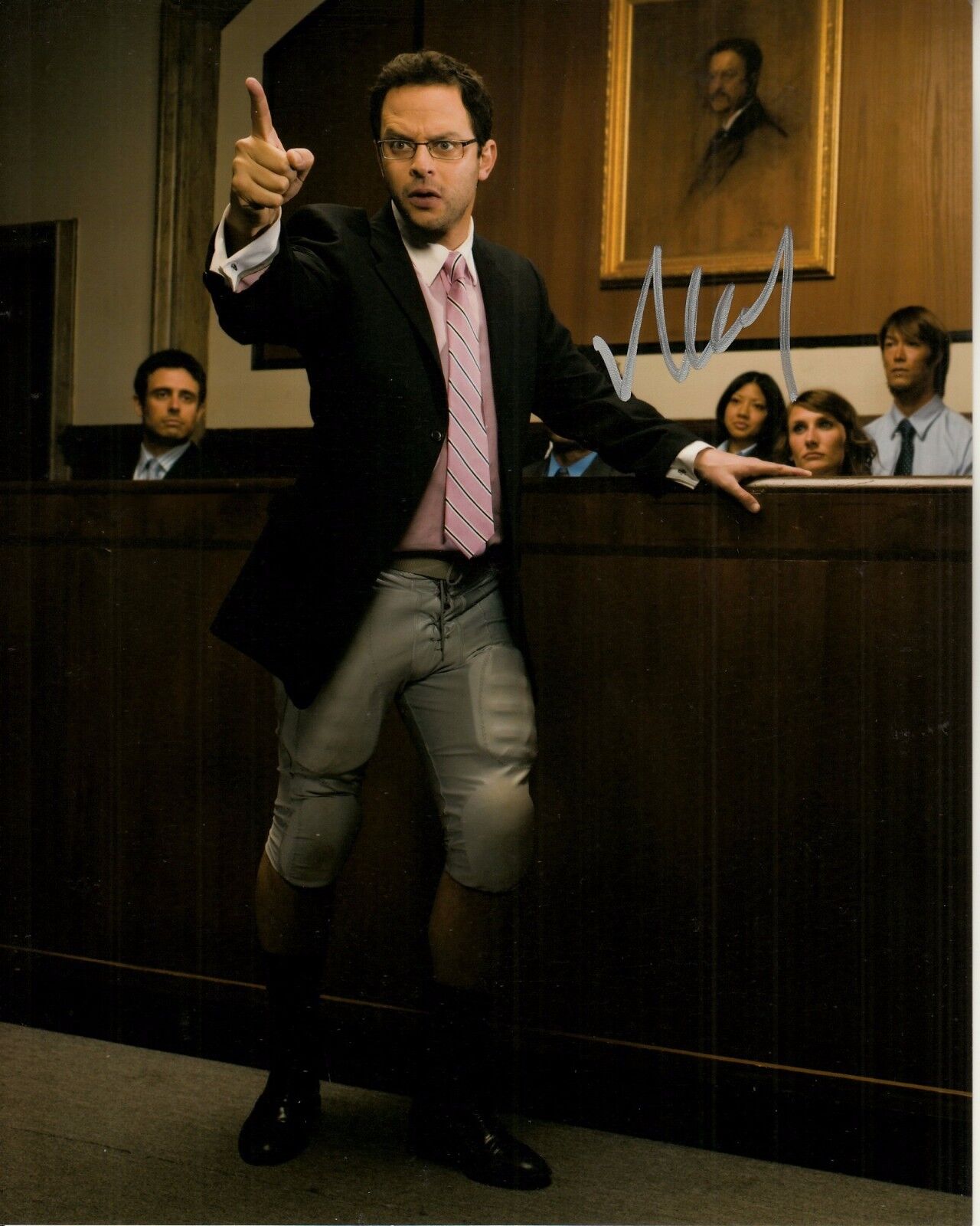 NICK KROLL hand-signed THE LEAGUE 8x10 w/ uacc rd coa FUNNY COURTROOM CLOSEUP