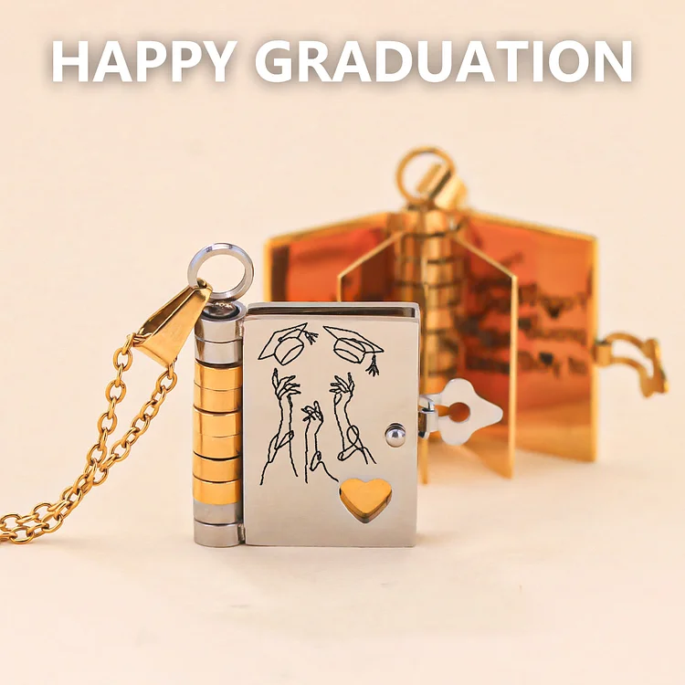 Happy Graduation Gift - Inspirational Book Necklace