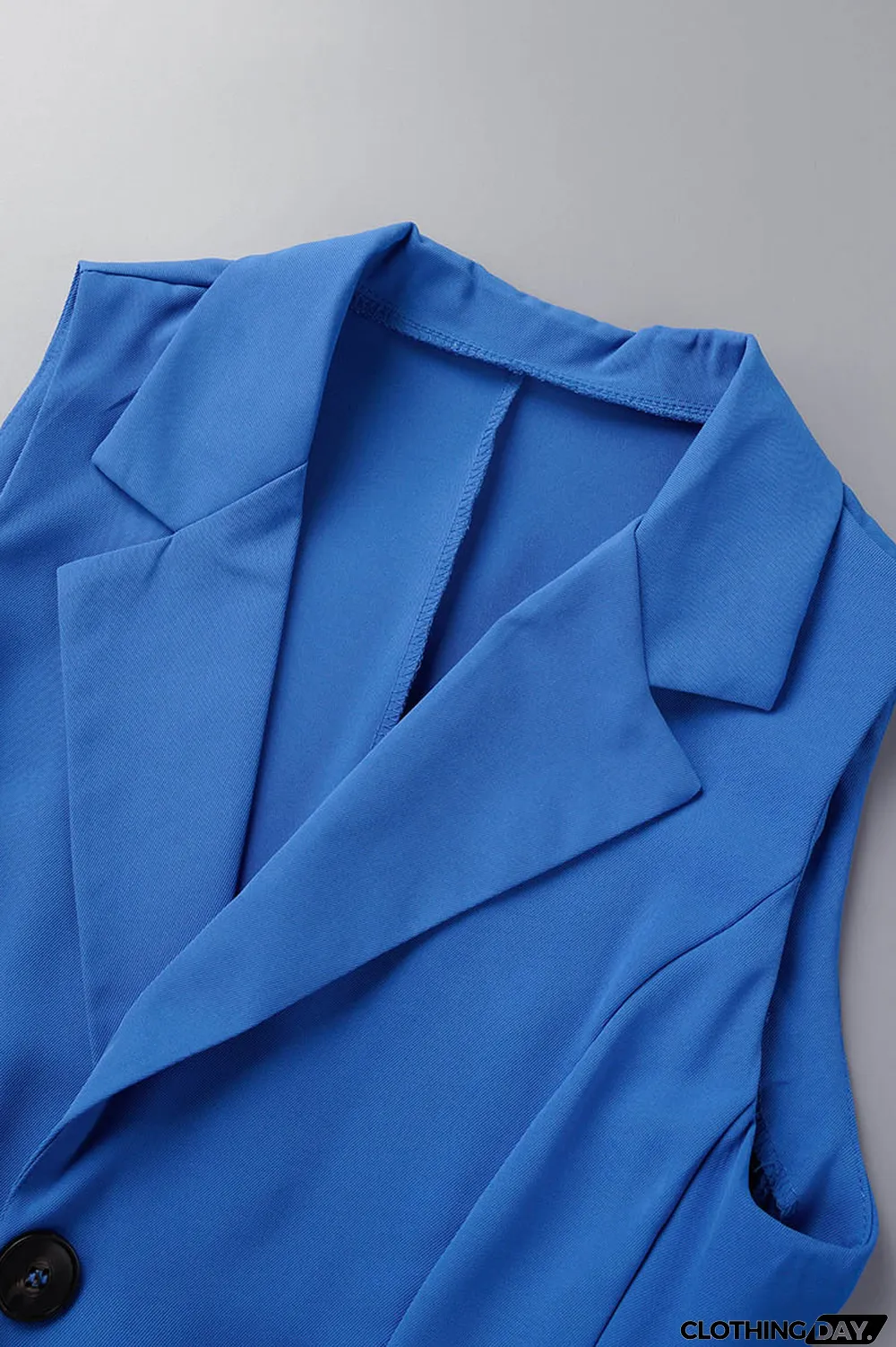 Apricot Casual Solid Patchwork Buttons Turn-back Collar Sleeveless Two Pieces