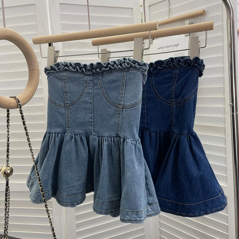 Churchf Real Shooting Hottie Wearing Brated Cowboy Waist Wood Ear Slim Skirt Swamped Waist Thin Top 2386