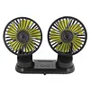 F404 USB Car Fan Dual Head Powerful 3-Speed Dashboard Fan for Truck Vehicle