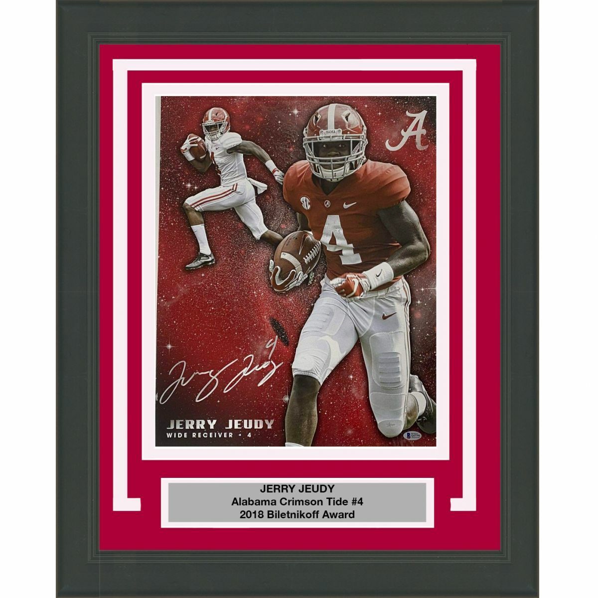 FRAMED Autographed/Signed JERRY JEUDY Alabama Crimson Tide 16x20 Photo Poster painting BAS COA