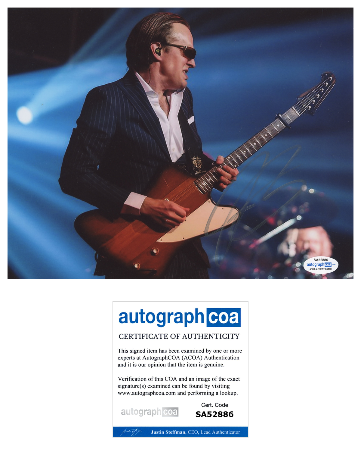 Joe Bonamassa Signed Autographed 8x10 Photo Poster painting Blues Rock Guitarist COA ACOA