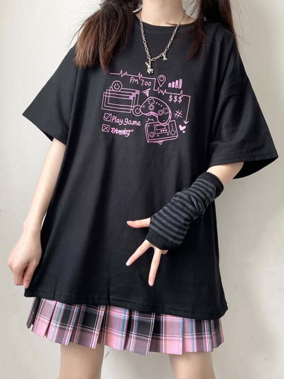 Women Tops Jewel Neck Short Sleeves Graphic T-Shirt Novameme