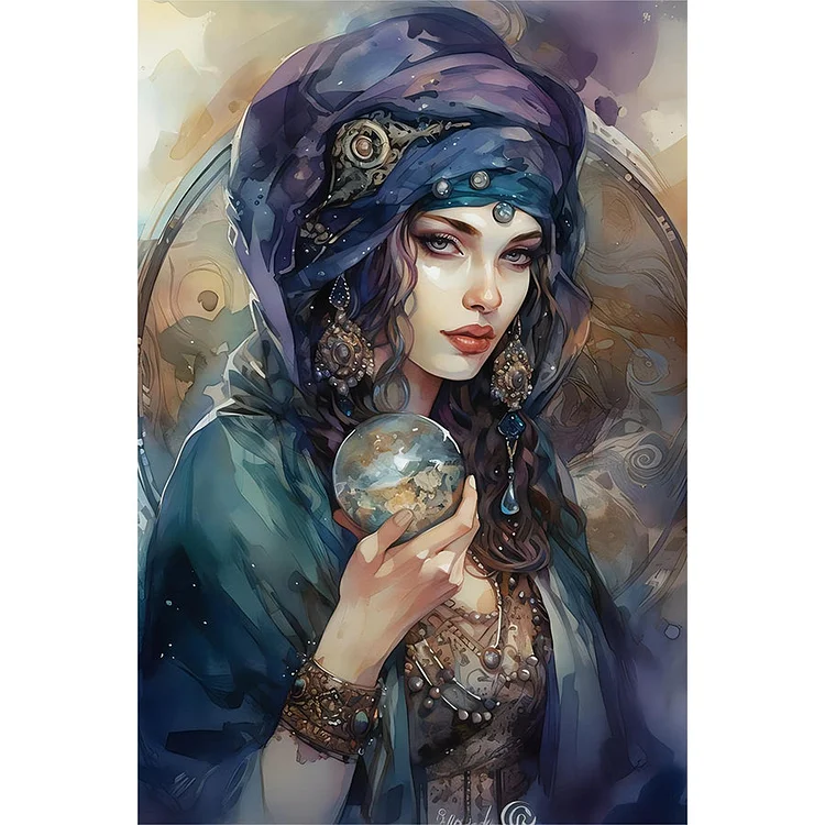 Watercolor Woman 40*50CM(Canvas) Full Round Drill Diamond Painting gbfke