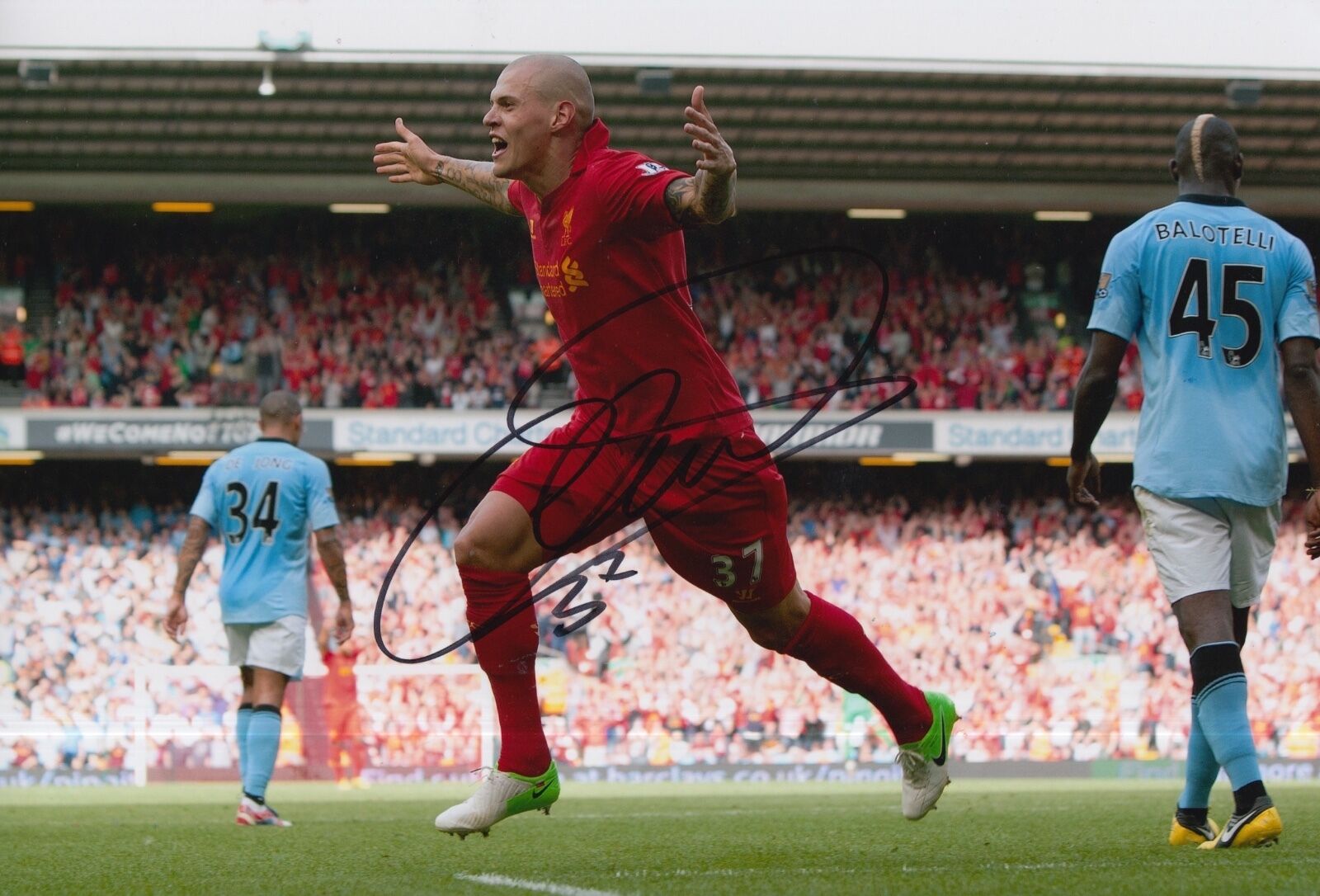 LIVERPOOL HAND SIGNED MARTIN SKRTEL 12X8 Photo Poster painting 4.