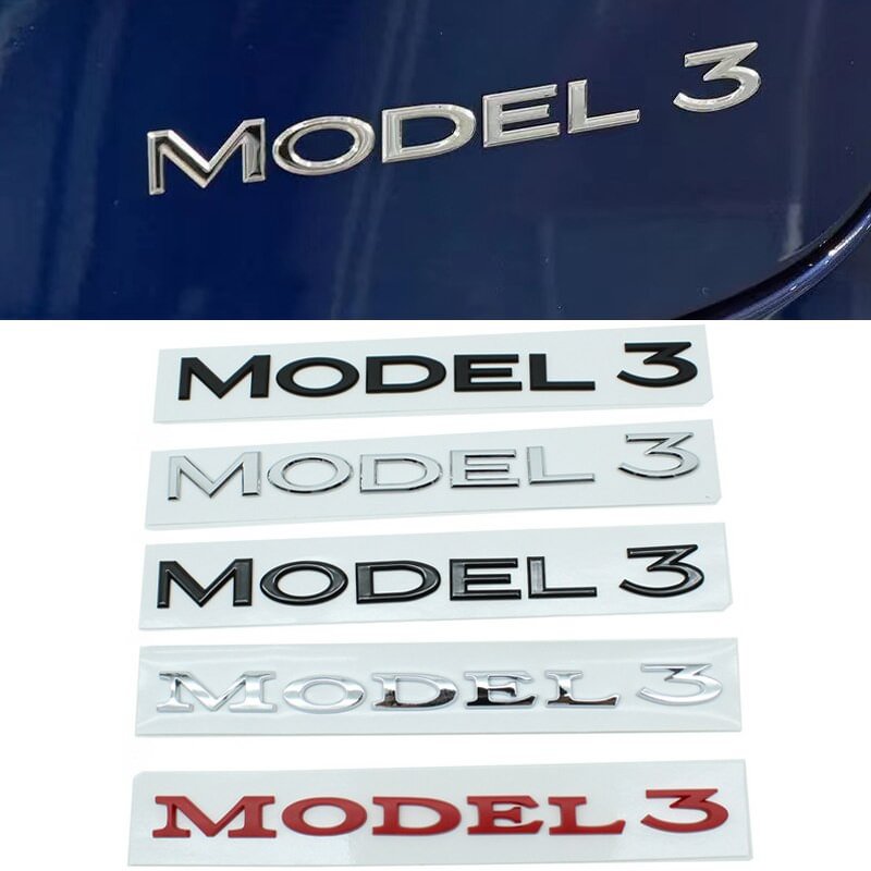 3D Letters Rear Back Trunk Logo ABS Sticker For Tesla Model 3 voiturehub dxncar
