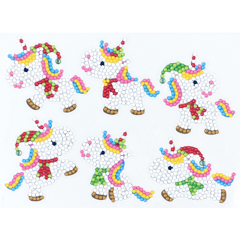 

6pcs White Horse- 5D DIY Craft-Sticker, 501 Original
