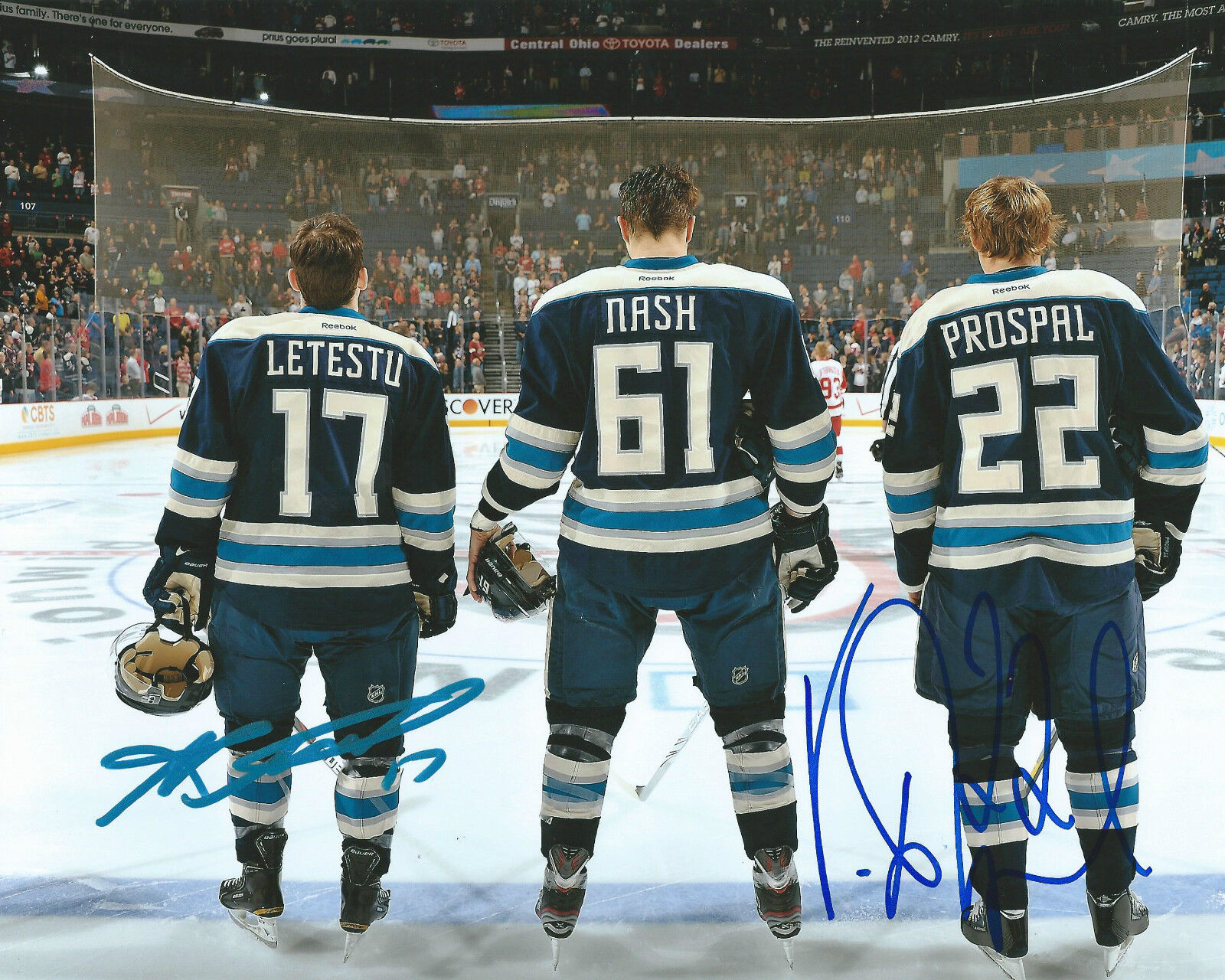 **GFA Columbus Blue Jackets *LETESTU & PROSPAL* Signed 8x10 Photo Poster painting B2 COA**