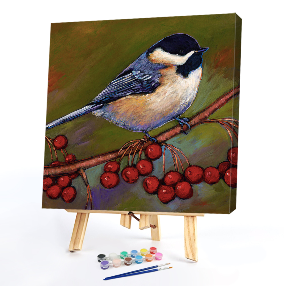 

20*20CM - Paint By Numbers - Bird Standing On A Branch, 501 Original