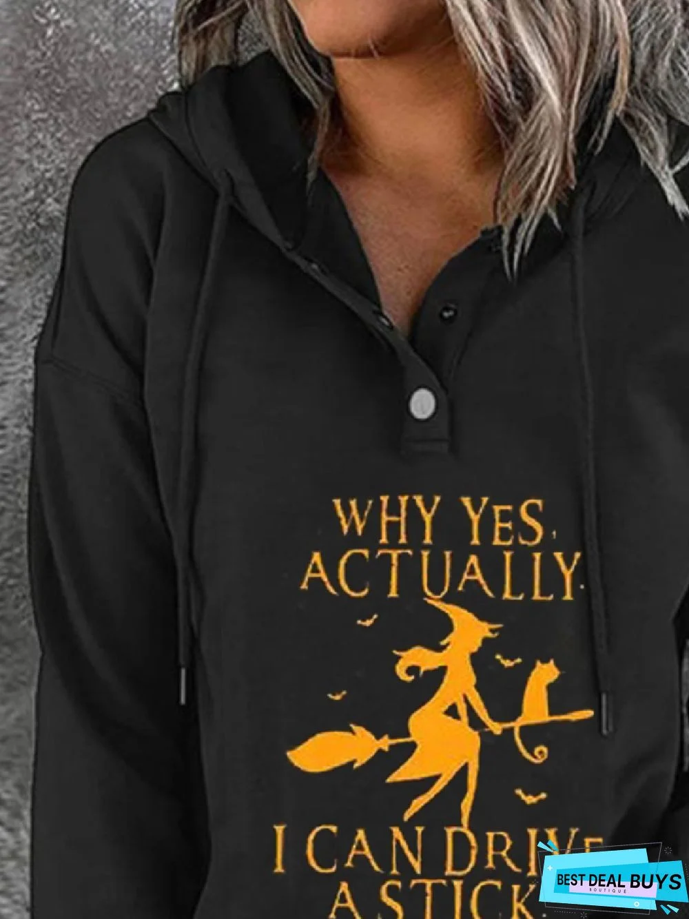 Casual Halloween Hooded Long Sleeve Letter Loosen Sweatshirt