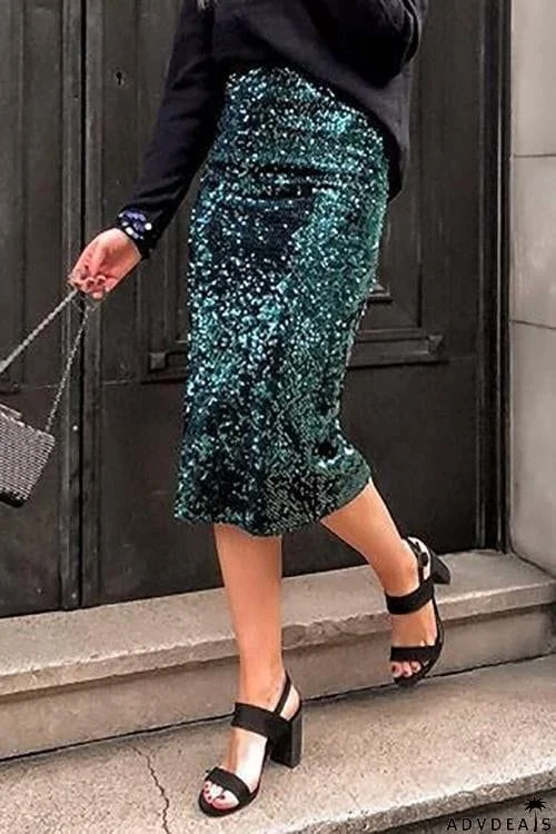 Sequin Pencil Skirt