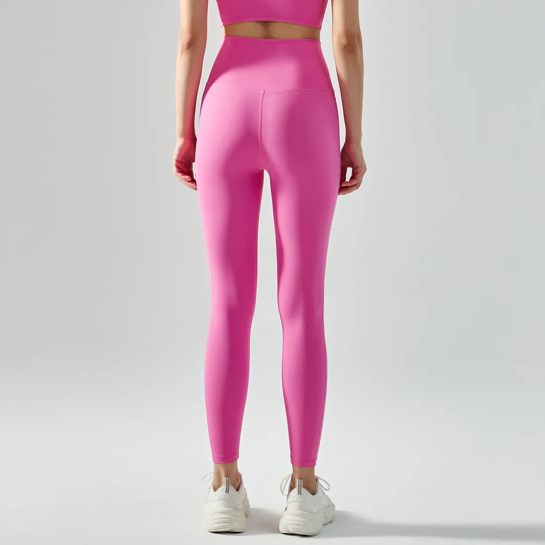 Hergymclothing Plum high waist mid rise butt lifting squat proof nylon sports yoga leggings online shopping 