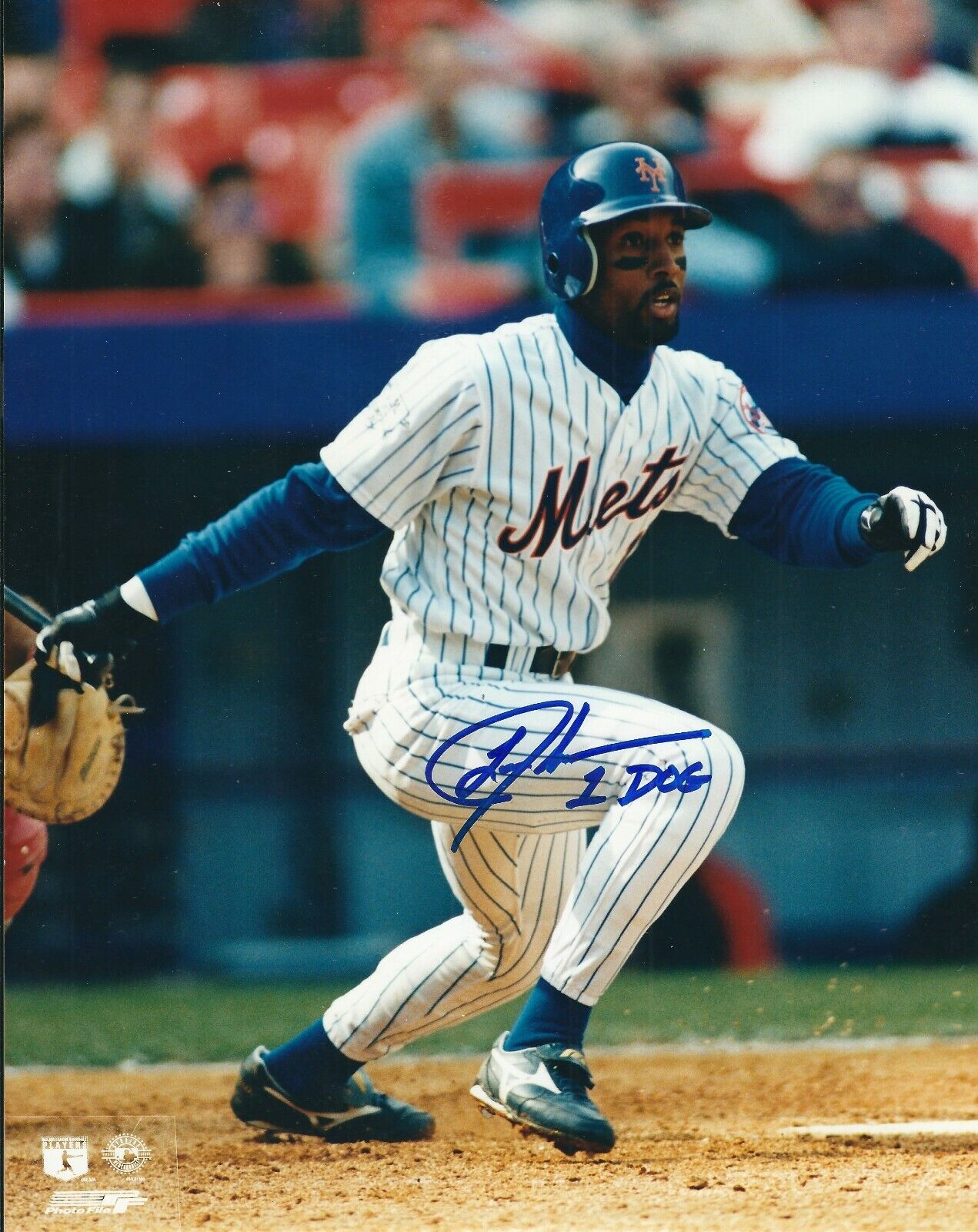 Autographed LANCE JOHNSON New York Mets 8x10 Photo Poster painting- COA