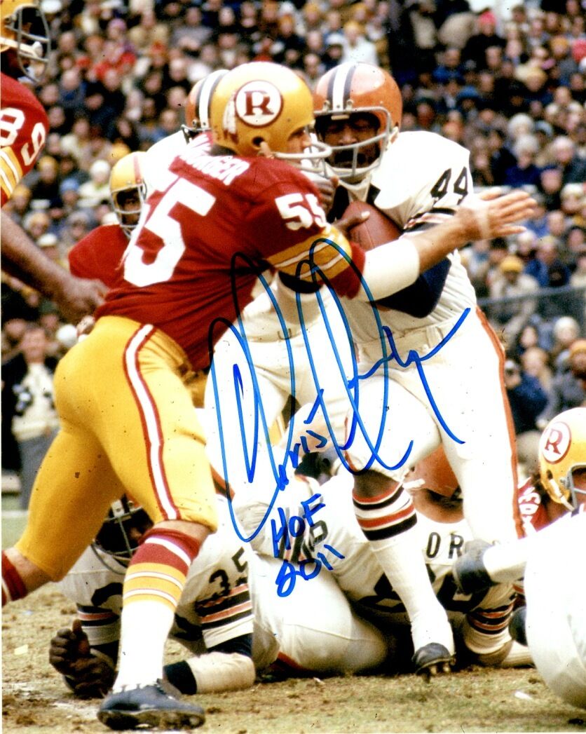 Signed 8x10 CHRIS HANBURGER HOF Washington Redskins Autographed Photo Poster painting - w/COA