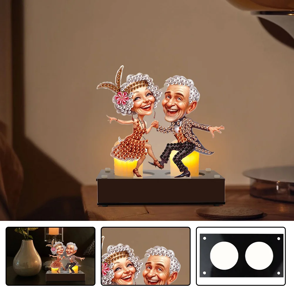 DIY Old People Diamond Painting Candle Holder Ornaments Aromatherapy Candle Holder