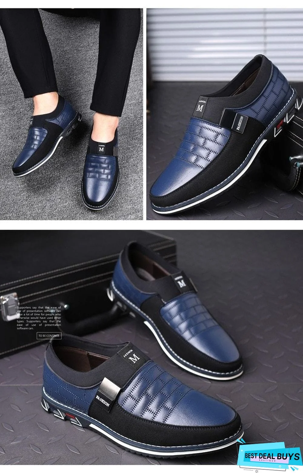 Leather Men Casual Shoes Mens Loafers Moccasins Breathable Slip On Black Driving Shoes