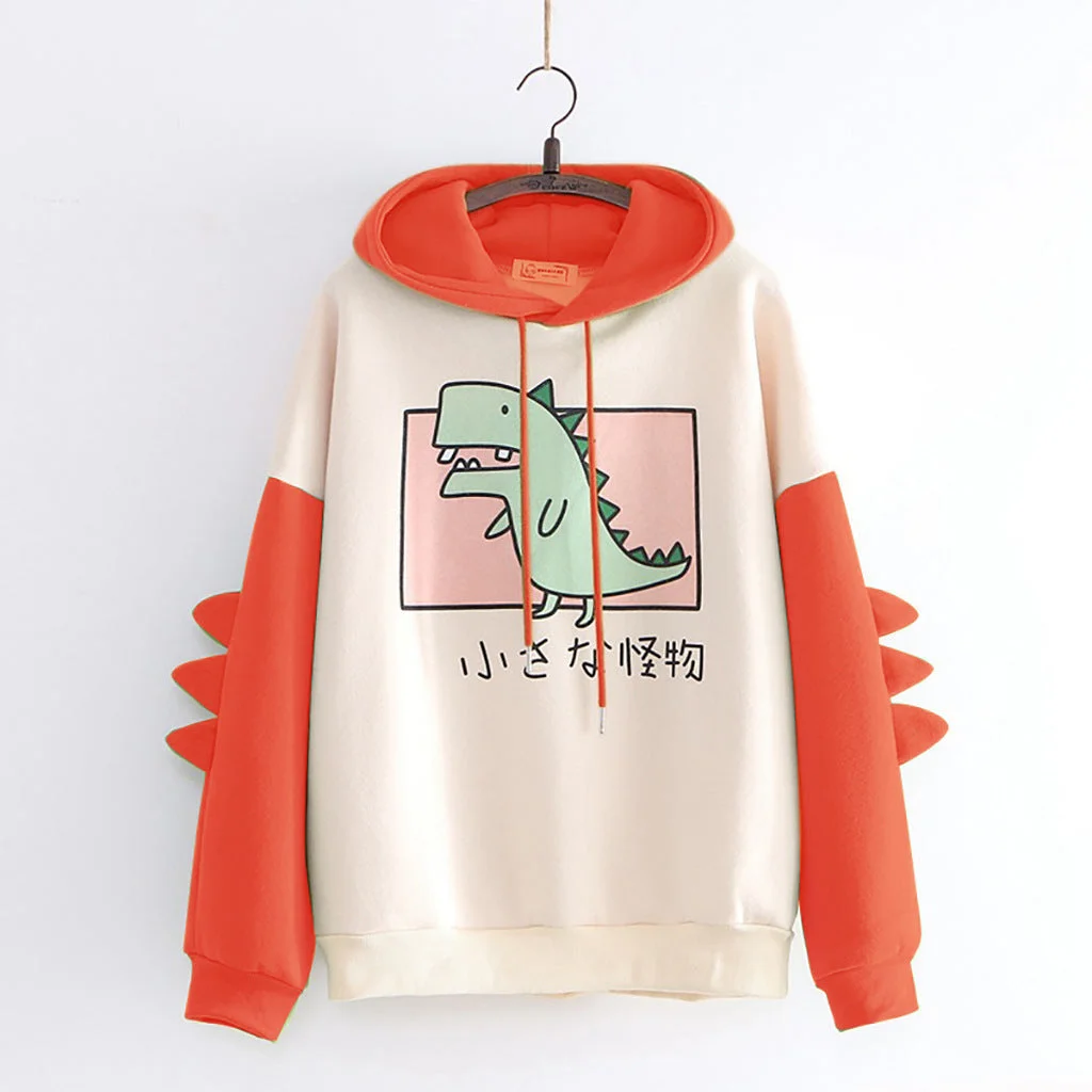 Brownm Printed Dinosaur Color Women's Winter Sweater