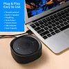 USB Speakerphone Microphone, Conference Speaker Omnidirectional Computer Mic, with 360º Voice Pickup, Touch-Sensor Buttons for Mute/unmute, Streaming, Call Speaker Skype, Webinar, Interview - Black
