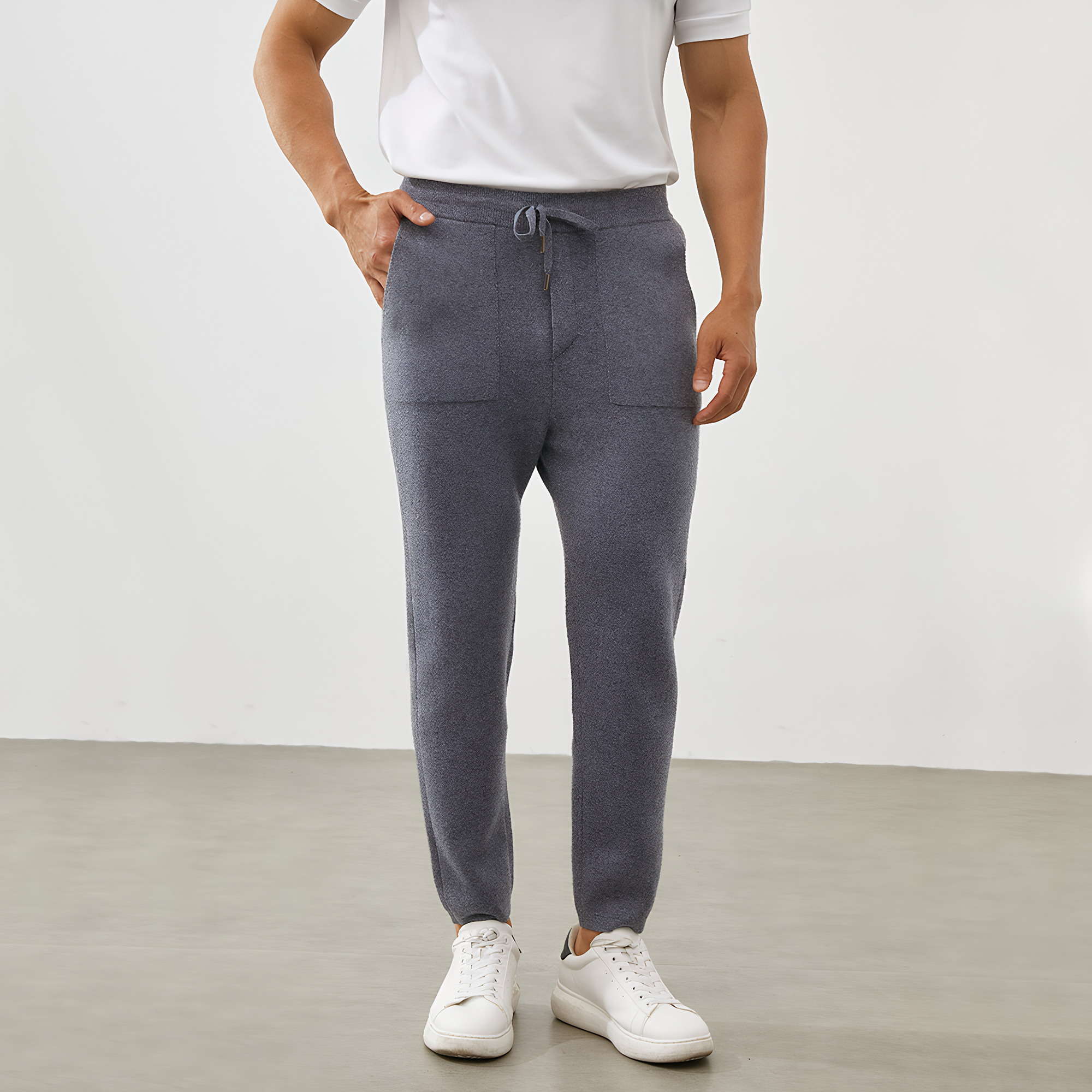 Keep Warm Knitted Men's Cashmere Pants REAL SILK LIFE