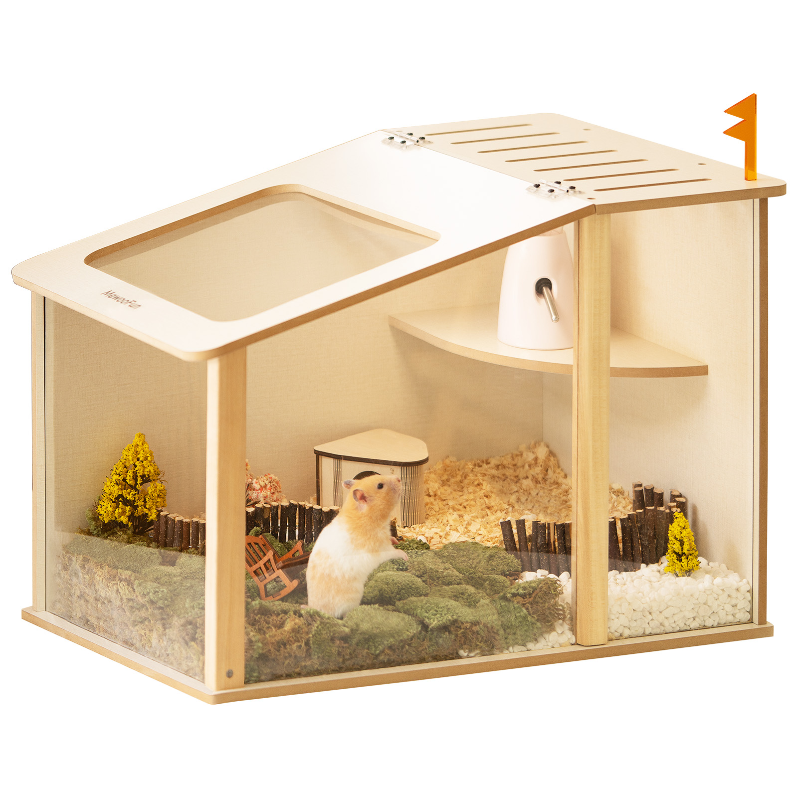Mewoofun Wooden Hamster Cage