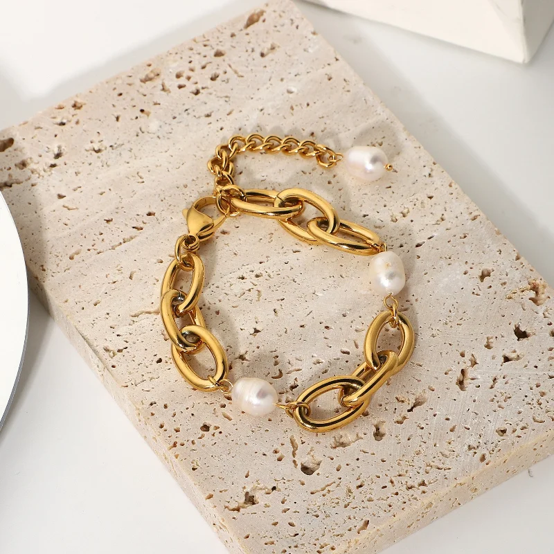 18K Gold Plated Freshwater Pearl Bracelet