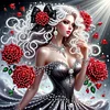 Diamond Painting-DIY Crystal Rhinestone Red Rose Beauty