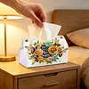 (24cm)Diamond Art Tissue Box Cover DIY PU Desktop(SweetBees and Flowers)
