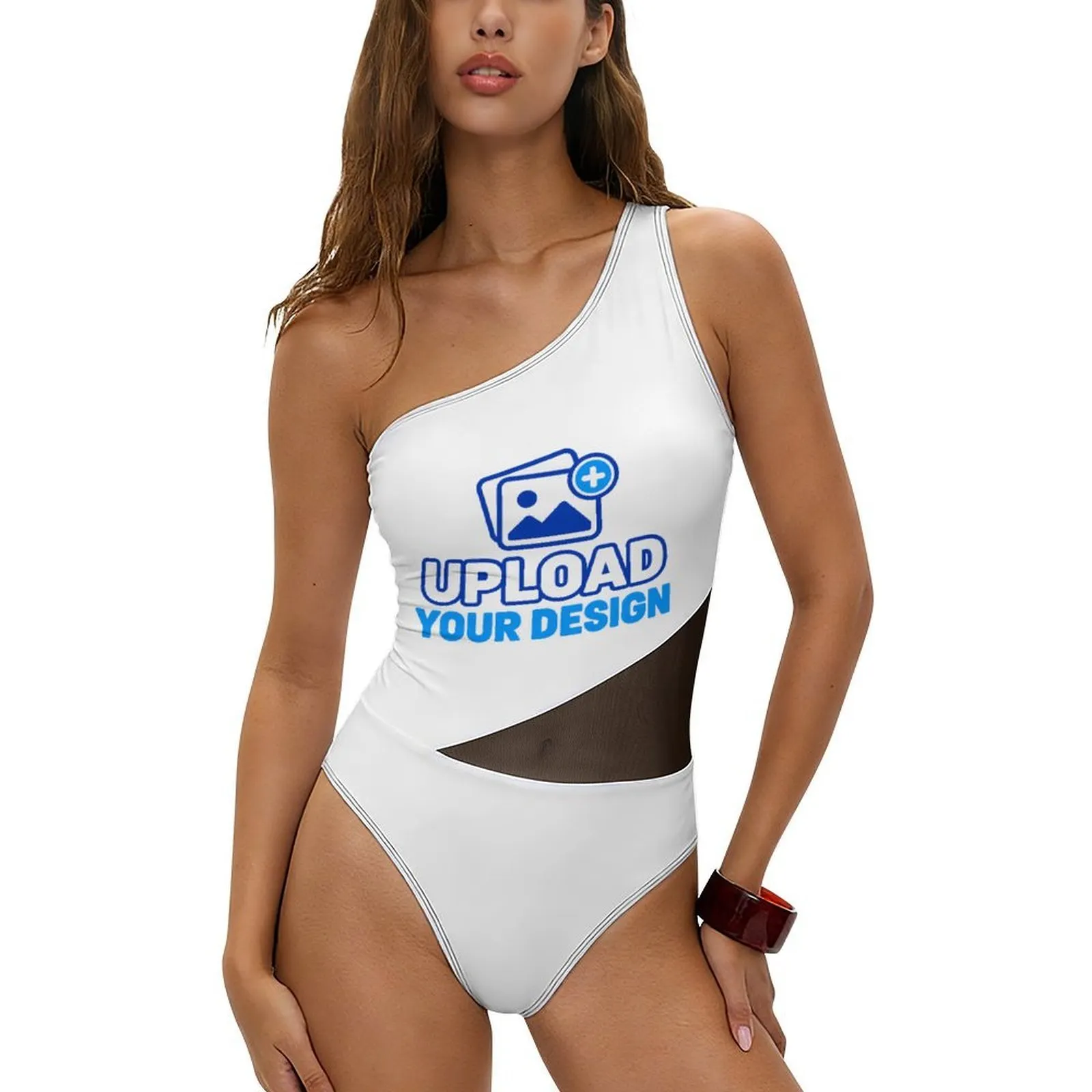 Mesh-Waist Tummy-Control One-Piece Swimsuit &ndash; personalized print product image 9