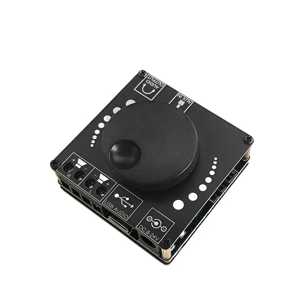 Stereo Receiver Amplifier with BLE 5.0 Knob Volume Adjust Switch 2 Channel Stereo Amplifier USB Amplifier for PC