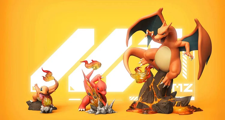 PRE-ORDER MZ Studio Pokemon World Zukan Original Colour Charizard Evolution Set 1/20 Scale Statue(GK)