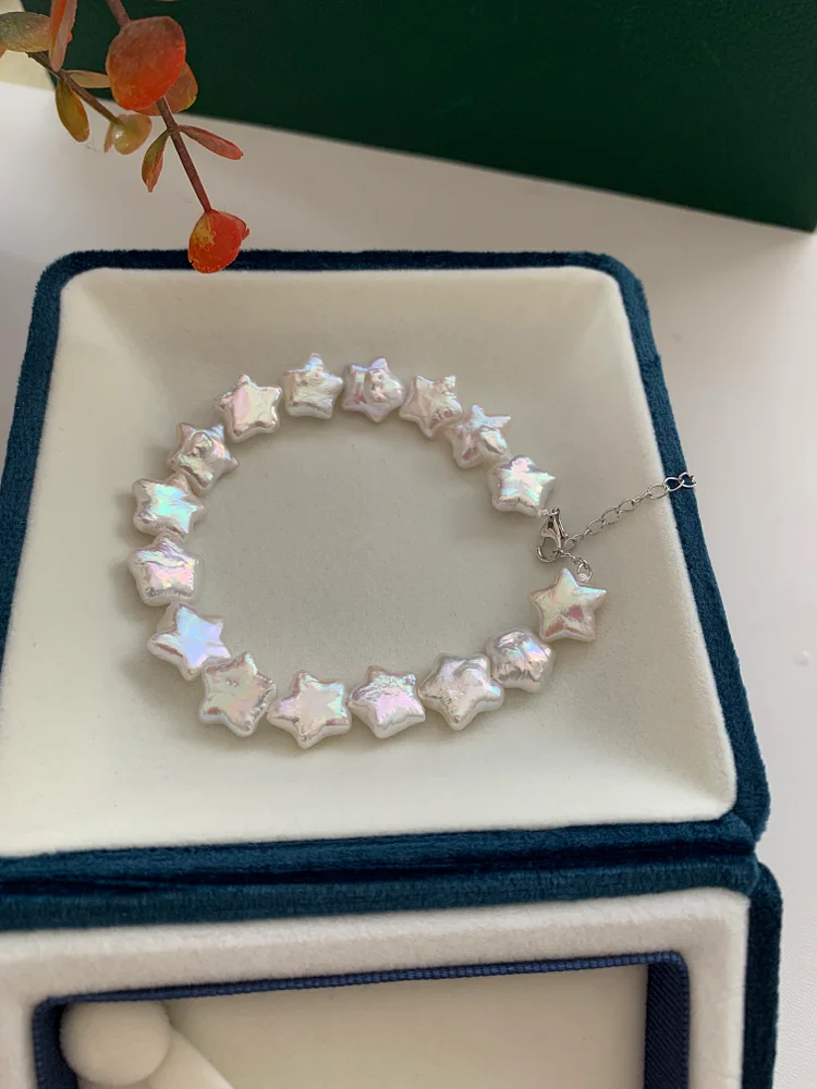 Shiny star pearl shape bracelet s925