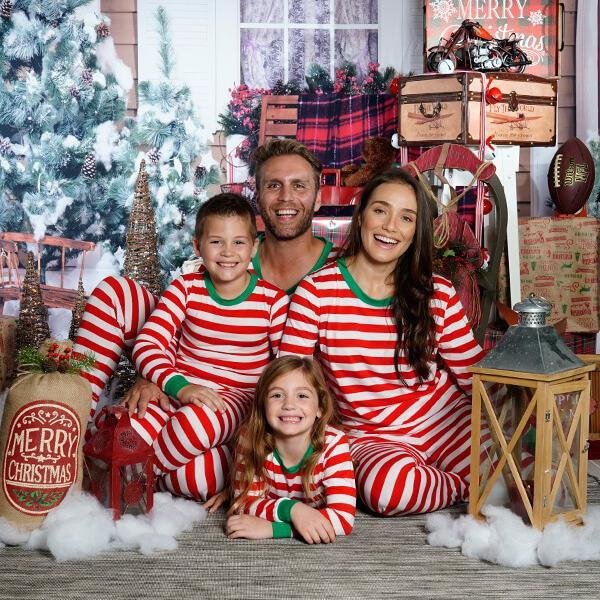 Christmas Striped Family Matching Pajamas Sets